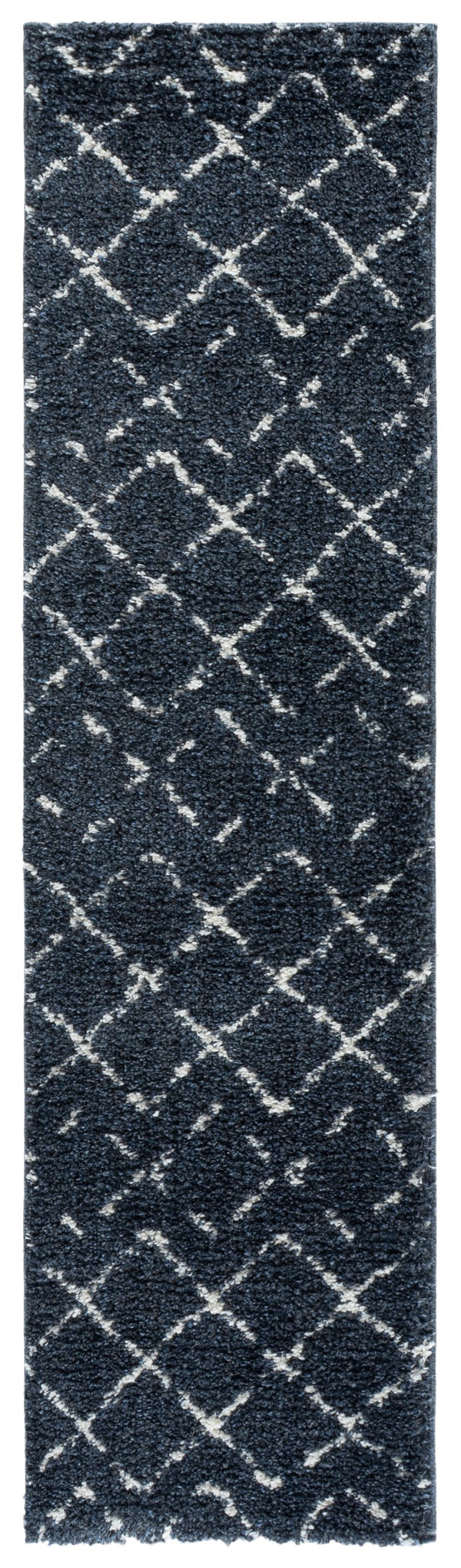Safavieh Arizona Plush Turkish Shag Runner Slate Blue & Ivory — Flokati Comfort, Modern Scandinavian Style 2'-3" x 8'-0" ASG743L-28