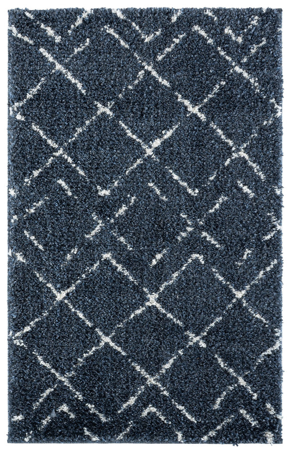 Safavieh Arizona Plush Shag Flokati Rug In Slate Blue & Ivory — Deep Pile, Durable Power-Loomed Comfort For Rooms 6'-7" x 6'-7" ASG743L-7SQ