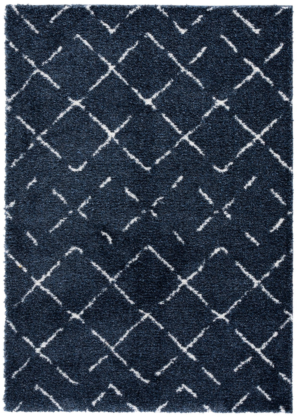 Safavieh Arizona Plush Shag Slate Blue & Ivory Area Rug — High-Pile Flokati Comfort, Durable Power-Loomed Craftsmanship 3'-2" x 5'-0" ASG743L-3