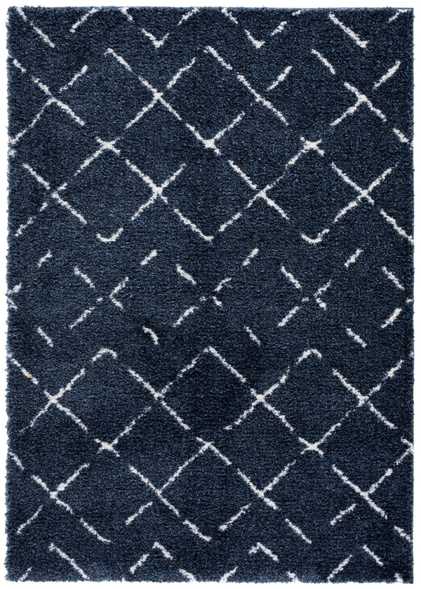Safavieh Arizona Plush Turkish Shag Runner Slate Blue & Ivory — Flokati Comfort, Modern Scandinavian Style 2'-3" x 8'-0" ASG743L-28