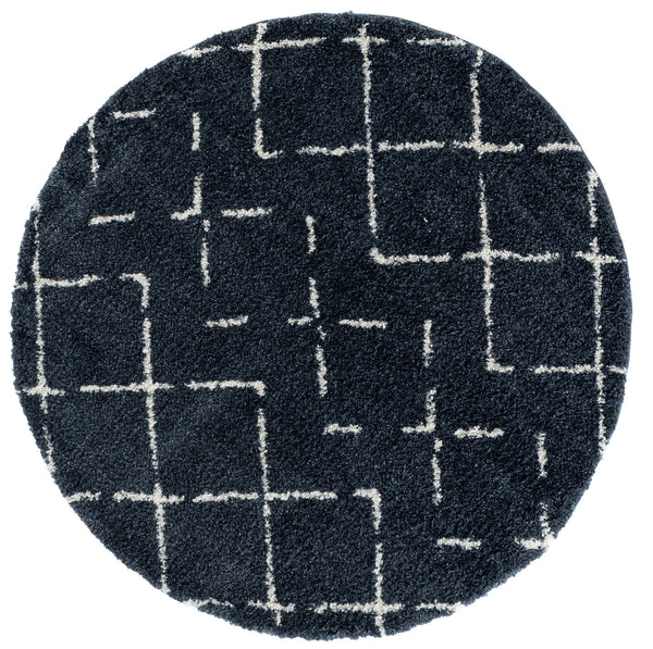 Safavieh Arizona Plush Turkish Shag Runner Slate Blue & Ivory — Flokati Comfort, Modern Scandinavian Style 2'-3" x 8'-0" ASG743L-28