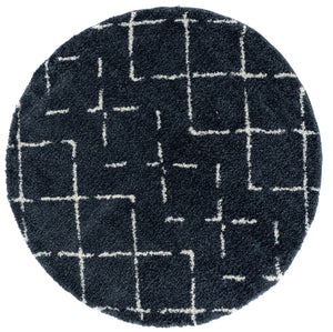 Safavieh Arizona Plush Shag Flokati Rug In Slate Blue & Ivory — Deep Pile, Durable Power-Loomed Comfort For Rooms 6'-7" x 6'-7" ASG743L-7SQ