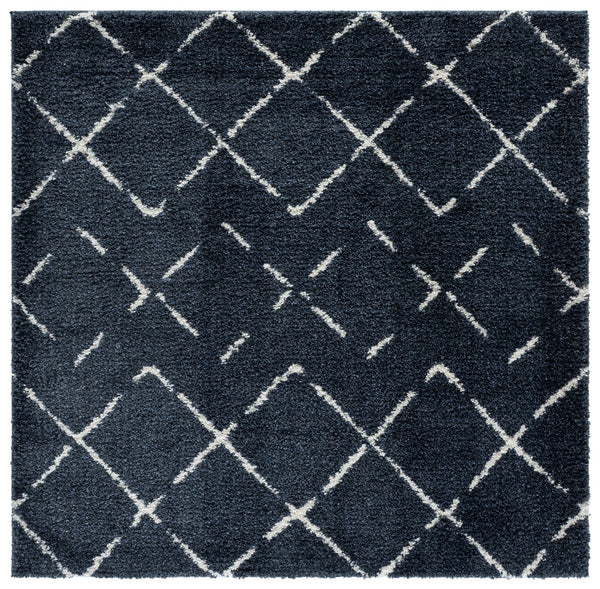 Safavieh Arizona Plush Turkish Shag Runner Slate Blue & Ivory — Flokati Comfort, Modern Scandinavian Style 2'-3" x 8'-0" ASG743L-28