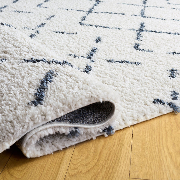 Safavieh Arizona Luxurious Shag Flokati Rug In Ivory And Slate — Deep Pile, Power‑Loomed Turkish Comfort And Texture 6'-7" x 6'-7" ASG743M-7SQ