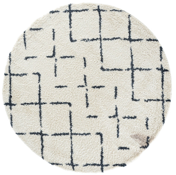 Safavieh Arizona Luxurious Shag Flokati Rug In Ivory And Slate — Deep Pile, Power‑Loomed Turkish Comfort And Texture 6'-7" x 6'-7" ASG743M-7SQ