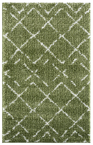 Safavieh Arizona Plush Shag Flokati Rug In Soothing Green & Ivory Tones, High-Pile Luxury For Cozy Spaces 3'-2" x 5'-0" ASG743X-3