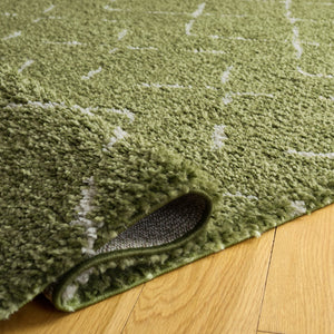 Safavieh Arizona Plush Shag Flokati Rug In Soothing Green & Ivory Tones, High-Pile Luxury For Cozy Spaces 3'-2" x 5'-0" ASG743X-3