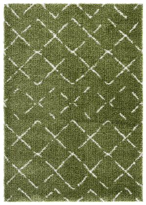 Safavieh Arizona Plush Shag Flokati Rug In Soothing Green & Ivory Tones, High-Pile Luxury For Cozy Spaces 3'-2" x 5'-0" ASG743X-3