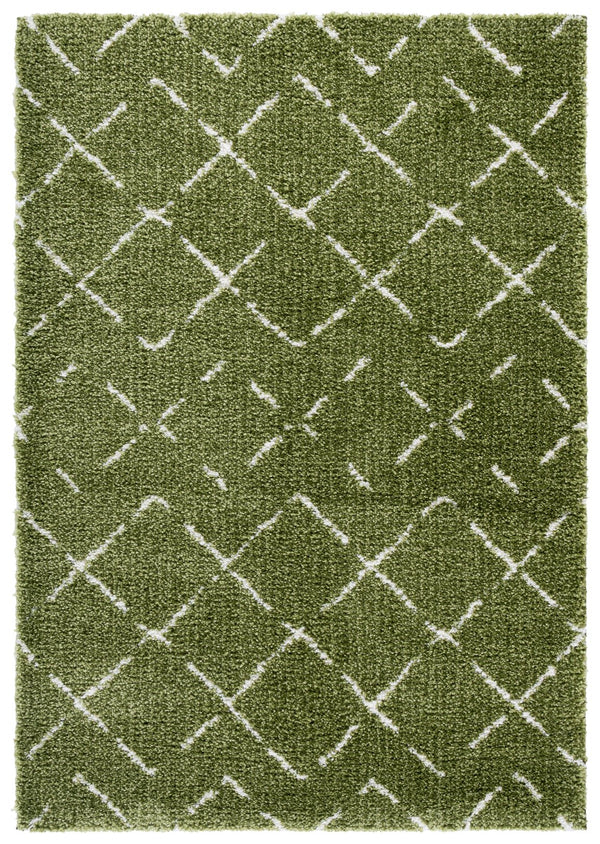 Safavieh Arizona Plush Shag Flokati Rug In Soothing Green & Ivory Tones, High-Pile Luxury For Cozy Spaces 3'-2" x 5'-0" ASG743X-3