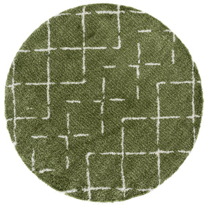 Safavieh Arizona Plush Shag Flokati Rug In Soothing Green & Ivory Tones, High-Pile Luxury For Cozy Spaces 3'-2" x 5'-0" ASG743X-3
