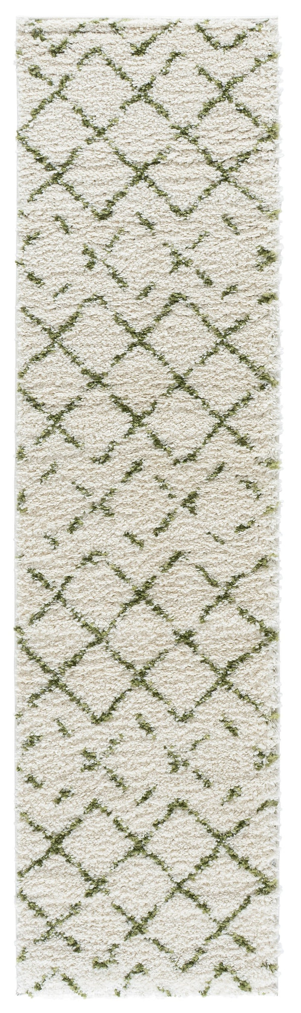 Safavieh Arizona Plush Shag Flokati Rug In Ivory And Green — Deep 1.625" Pile, Turkish Power-Loomed Comfort 6'-7" x 6'-7" ASG743Y-7SQ