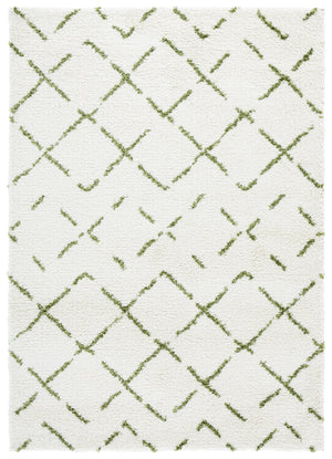 Safavieh Arizona Plush Shag Flokati Rug In Ivory And Green — Deep 1.625" Pile, Turkish Power-Loomed Comfort 6'-7" x 6'-7" ASG743Y-7SQ