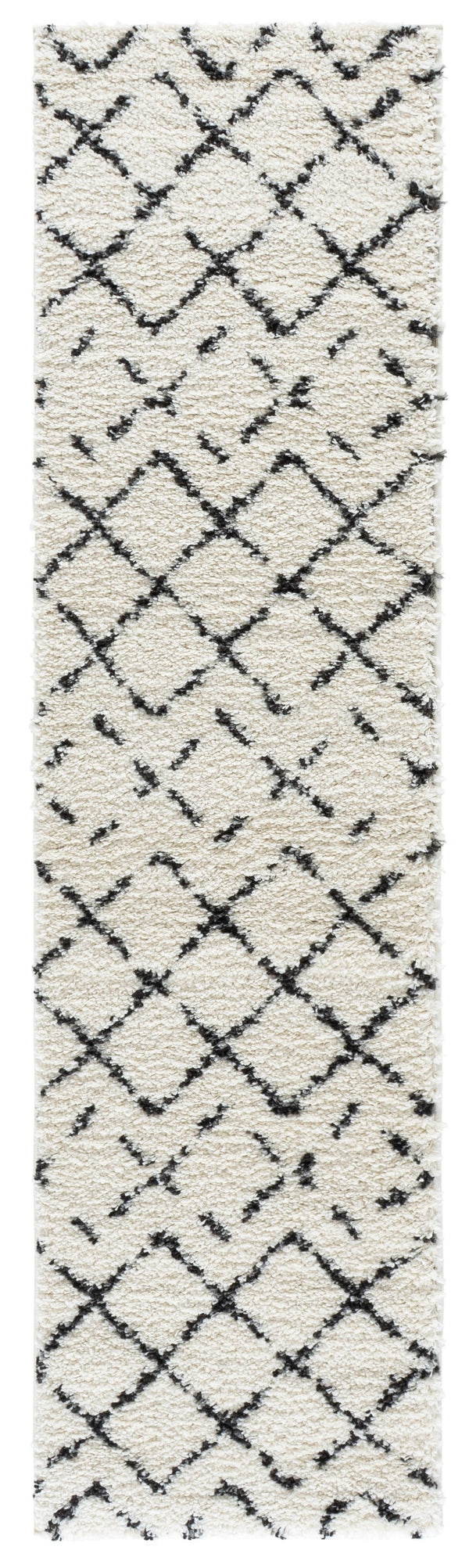 Safavieh Arizona Ivory And Black Shag Rug — Plush 1.625" High-Pile Turkish Power-Loomed Flokati Style Rug 6'-7" x 9'-2" ASG743Z-7