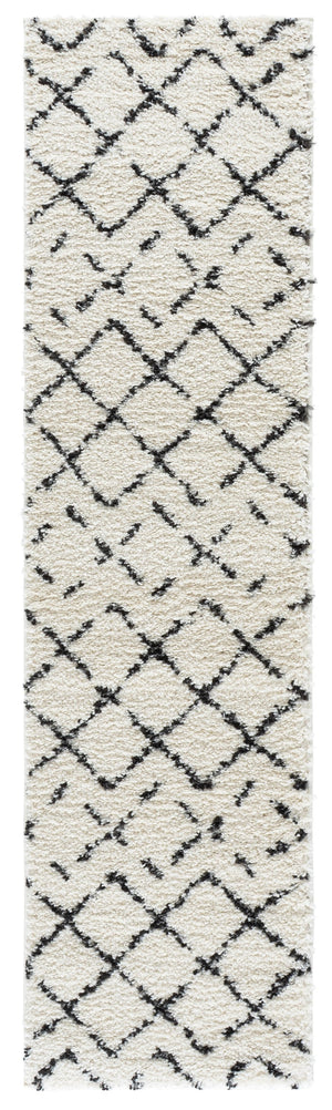 Safavieh Arizona Luxurious Shag Flokati Runner In Ivory And Black — Plush High-Pile Comfort For Hallways 2'-3" x 8'-0" ASG743Z-28