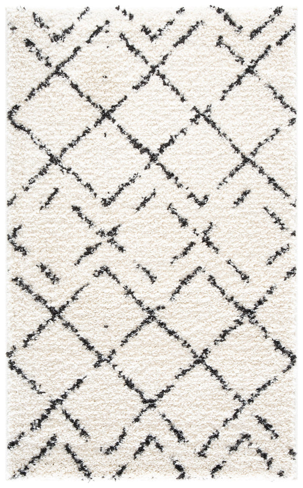 Safavieh Arizona Luxurious Shag Flokati Runner In Ivory And Black — Plush High-Pile Comfort For Hallways 2'-3" x 8'-0" ASG743Z-28