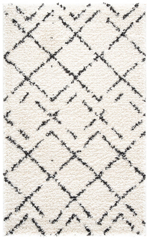 Safavieh Arizona Round Shag Rug Ivory & Black — Plush Flokati Texture, Power-Loomed Turkish Craftsmanship 6'-7" x 6'-7" ASG743Z-7R