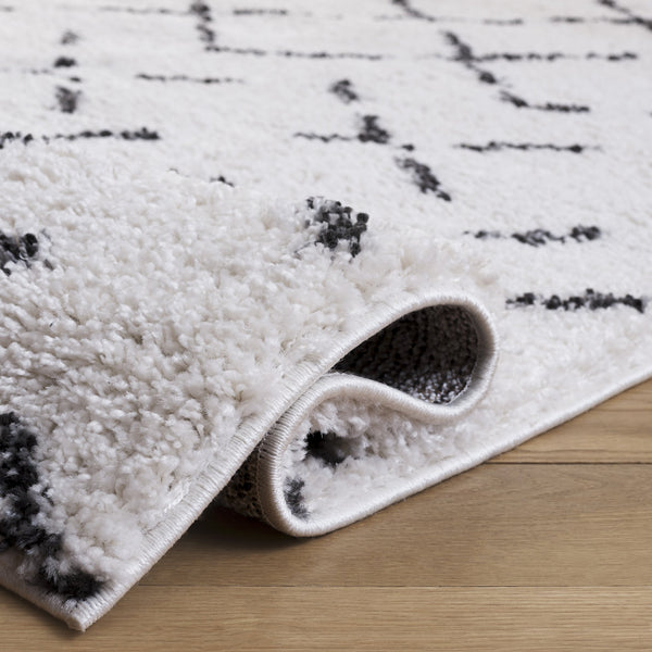 Safavieh Arizona Luxurious Shag Flokati Rug In Ivory & Black — Plush 1.625" Pile, Durable Power-Loomed Style 6'-7" x 6'-7" ASG743Z-7SQ