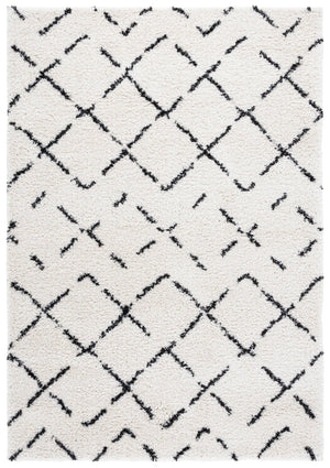Safavieh Arizona Luxurious Shag Flokati Runner In Ivory And Black — Plush High-Pile Comfort For Hallways 2'-3" x 8'-0" ASG743Z-28