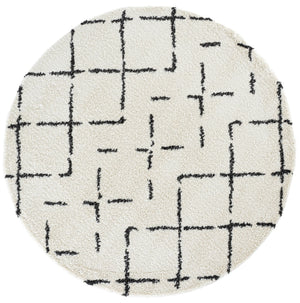 Safavieh Arizona Luxurious Shag Flokati Rug In Ivory & Black — Plush 1.625" Pile, Durable Power-Loomed Style 6'-7" x 6'-7" ASG743Z-7SQ
