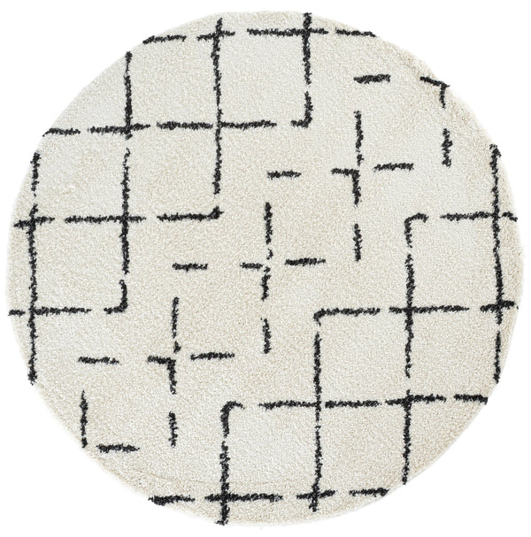 Safavieh Arizona Luxurious Shag Flokati Rug In Ivory & Black — Plush 1.625" Pile, Durable Power-Loomed Style 6'-7" x 6'-7" ASG743Z-7SQ
