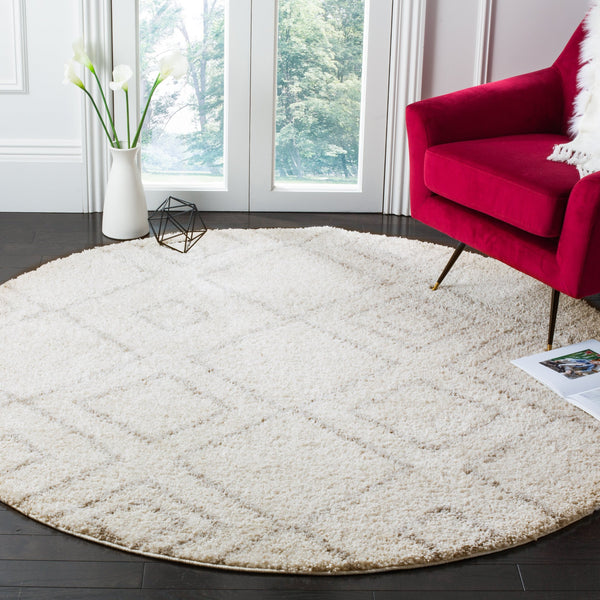 Safavieh Arizona Plush Shag Rug 6X8 In Ivory Beige — 1.625" Pile, Flokati Texture, Durable Power-Loomed Turkey ASG744A-68