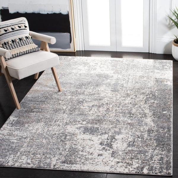 Safavieh Aston Elegant Area Rug - Modern Power Loomed Design For Living Room, Dining, Or Bedroom Decor Grey ,Ivory 80% Polypropylene,20% Polyester Asn705f-10
