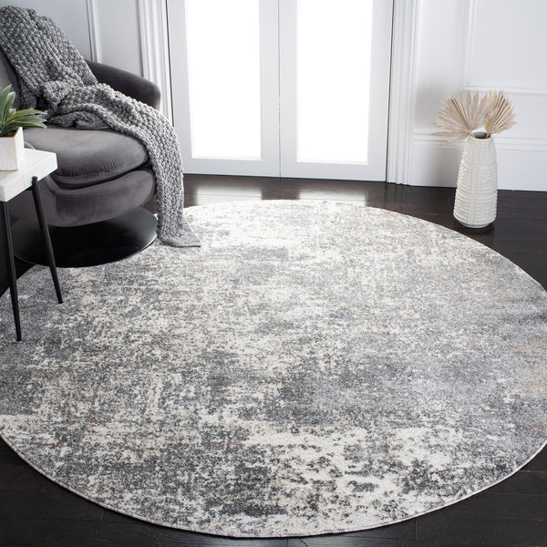 Safavieh Aston Elegant Area Rug - Modern Power Loomed Design For Living Room, Dining, Or Bedroom Decor Grey ,Ivory 80% Polypropylene,20% Polyester Asn705f-10