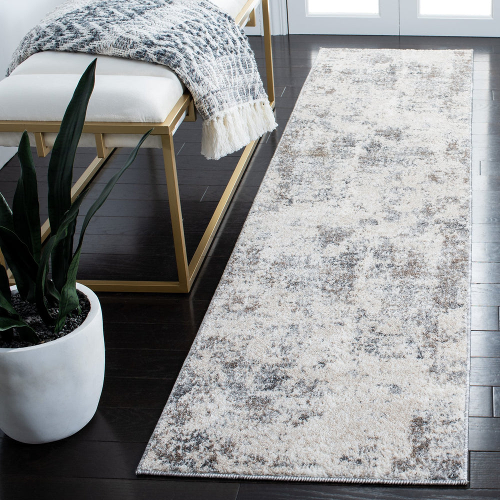 Safavieh Aston Contemporary Area Rug - Luxurious Soft Pile, Power-loomed Elegance For Modern Living Spaces Ivory ,Grey 80% Polypropylene,20% Polyester Asn710a-10