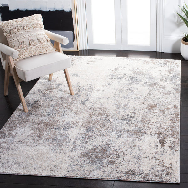 Safavieh Aston Contemporary Area Rug - Luxurious Soft Pile, Power-loomed Elegance For Modern Living Spaces Ivory ,Grey 80% Polypropylene,20% Polyester Asn710a-10