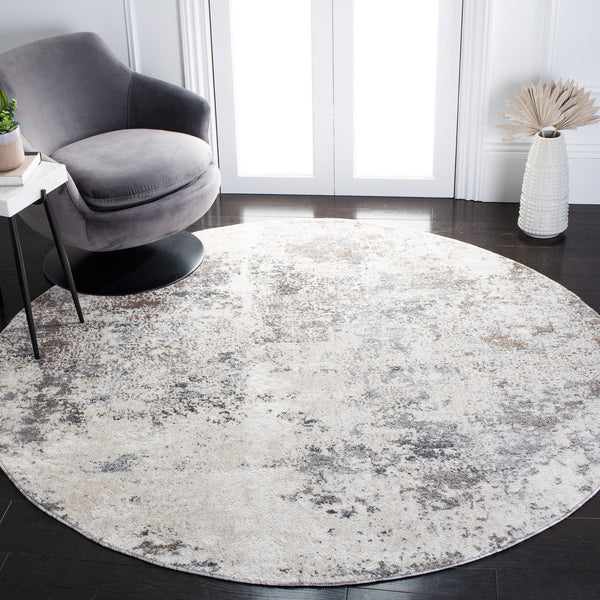 Safavieh Aston Contemporary Area Rug - Luxurious Soft Pile, Power-loomed Elegance For Modern Living Spaces Ivory ,Grey 80% Polypropylene,20% Polyester Asn710a-10