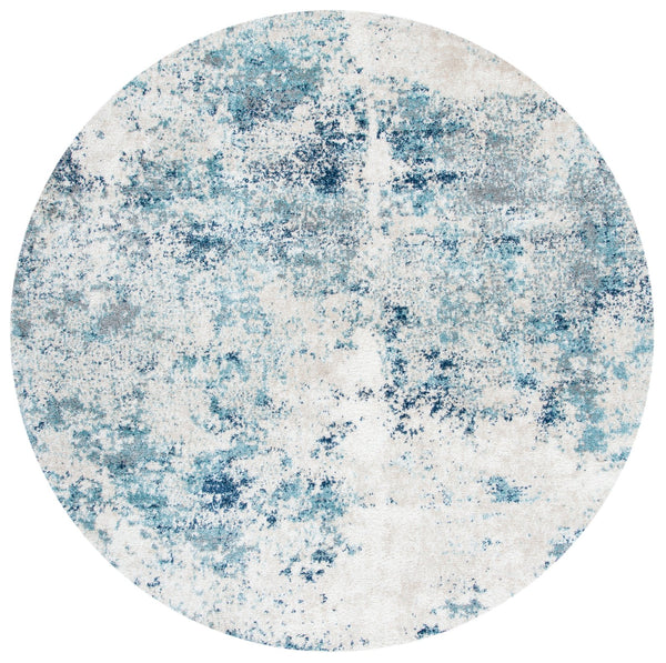 Safavieh Aston Contemporary Area Rug - Luxurious Soft Pile, Power-loomed Elegance For Modern Living Spaces Ivory ,Blue 80% Polypropylene,20% Polyester Asn710m-10