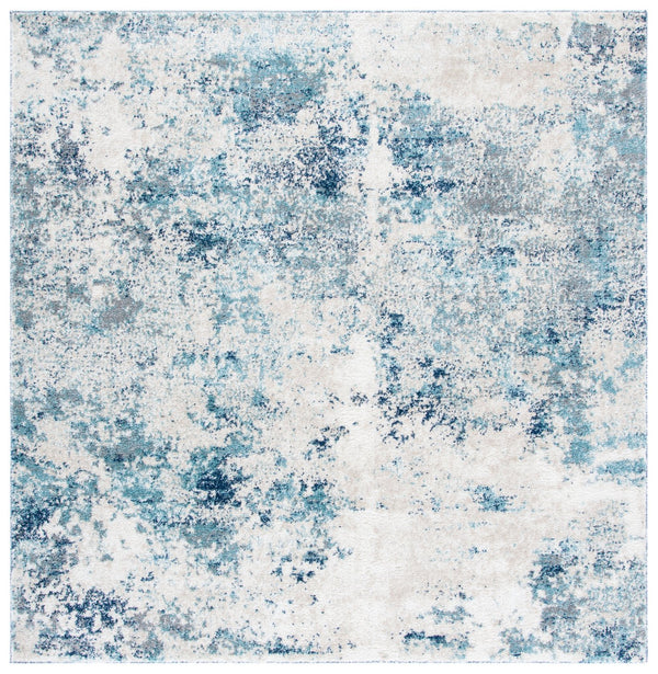 Safavieh Aston Contemporary Area Rug - Luxurious Soft Pile, Power-loomed Elegance For Modern Living Spaces Ivory ,Blue 80% Polypropylene,20% Polyester Asn710m-10