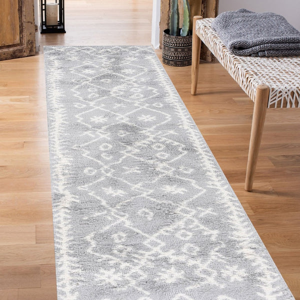 Amer Rugs Aspen Moroccan Inspired Shag Runner Rug - Elevate Your Space With Timeless Elegance And Comfort Gray Polypropylene Asp22210