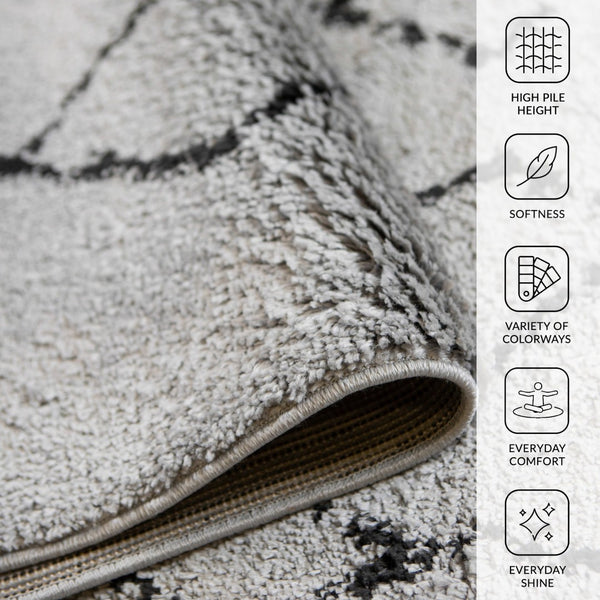 Amer Rugs Aspen Moroccan Inspired Shag Runner Rug - Elevate Your Space With Timeless Elegance And Comfort Light Gray Polypropylene Asp47696