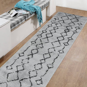 Amer Rugs Aspen Moroccan Inspired Shag Runner Rug - Elevate Your Space With Timeless Elegance And Comfort Light Gray Polypropylene Asp42210
