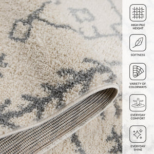 Amer Rugs Aspen Moroccan Inspired Shag Runner Rug - Elevate Your Space With Timeless Elegance And Comfort Ivory Polypropylene Asp60576