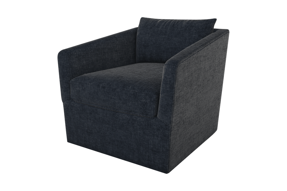 Moss Home Aston Swivel Chair: Embrace Comfort With Plush Down Feather Cushions And Stylish Transitional Design Midnight 100% Polyester Asto-cha-33-covmid