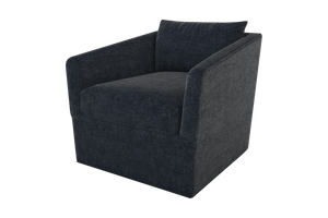 Moss Home Aston Swivel Chair: Embrace Comfort With Plush Down Feather Cushions And Stylish Transitional Design Midnight 100% Polyester Asto-cha-33-covmid