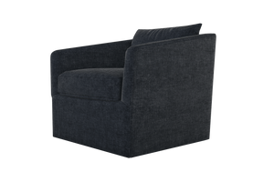 Moss Home Aston Swivel Chair: Embrace Comfort With Plush Down Feather Cushions And Stylish Transitional Design Midnight 100% Polyester Asto-cha-33-covmid