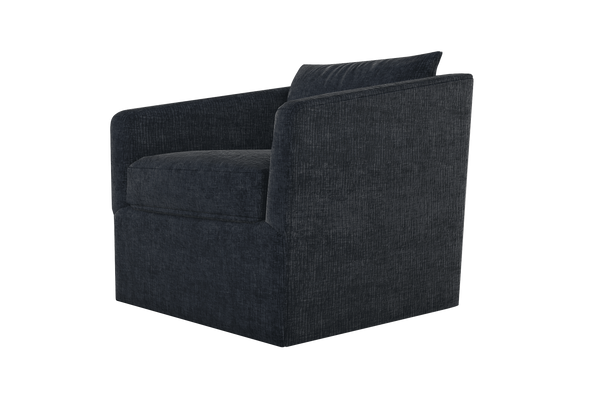 Moss Home Aston Swivel Chair: Embrace Comfort With Plush Down Feather Cushions And Stylish Transitional Design Midnight 100% Polyester Asto-cha-33-covmid