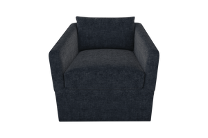 Moss Home Aston Swivel Chair: Embrace Comfort With Plush Down Feather Cushions And Stylish Transitional Design Midnight 100% Polyester Asto-cha-33-covmid