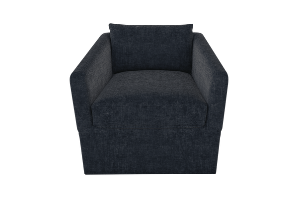 Moss Home Aston Swivel Chair: Embrace Comfort With Plush Down Feather Cushions And Stylish Transitional Design Midnight 100% Polyester Asto-cha-33-covmid