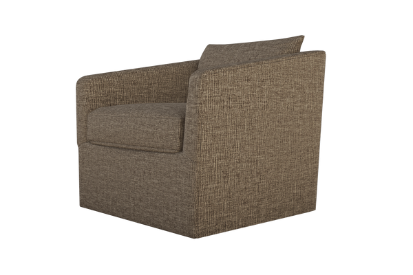 Moss Home Aston Swivel Chair: Embrace Comfort With Plush Down Feather Cushions And Stylish Transitional Design Mushroom 100% Polyester Asto-cha-33-covmus