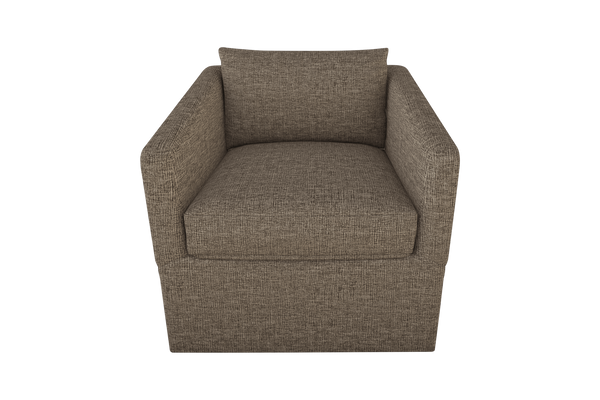 Moss Home Aston Swivel Chair: Embrace Comfort With Plush Down Feather Cushions And Stylish Transitional Design Mushroom 100% Polyester Asto-cha-33-covmus