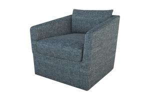 Moss Home Aston Swivel Chair – Embrace Comfort With Plush Down Feather Cushions And Chic Transitional Design Chambray 100% Polyester Asto-cha-33-doucha