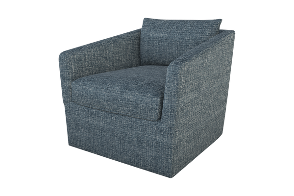 Moss Home Aston Swivel Chair – Embrace Comfort With Plush Down Feather Cushions And Chic Transitional Design Chambray 100% Polyester Asto-cha-33-doucha