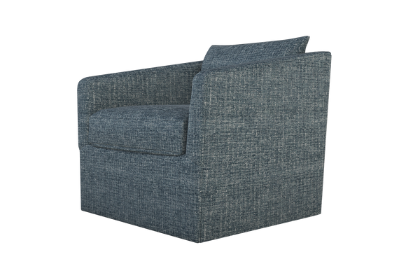 Moss Home Aston Swivel Chair – Embrace Comfort With Plush Down Feather Cushions And Chic Transitional Design Chambray 100% Polyester Asto-cha-33-doucha