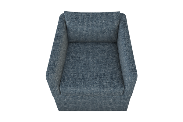 Moss Home Aston Swivel Chair – Embrace Comfort With Plush Down Feather Cushions And Chic Transitional Design Chambray 100% Polyester Asto-cha-33-doucha