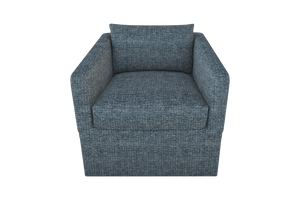 Moss Home Aston Swivel Chair – Embrace Comfort With Plush Down Feather Cushions And Chic Transitional Design Chambray 100% Polyester Asto-cha-33-doucha
