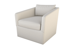 Moss Home Aston Swivel Chair - Cozy Hot Seat With Plush Down Feather Cushions In Elegant Vanilla Fabric Vanilla 90% Polyester,10% Linen Asto-cha-33-hotvan